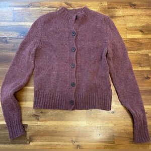 Women's Toast 100% Wool Burgundy Maroon Sweater